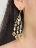 Sunlit Cascade | Citrine & Pearl Tassel Earrings