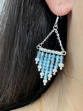 Handmade Blue Topaz Chandelier Earrings