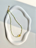 Fresh Glow Handcrafted Peridot & Citrine Necklace with Freshwater Pearls