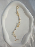 Sunlit Flow Handcrafted Freeform Citrine & Pearl Bracelet