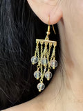 Clear Quartz Waterfall Chandelier Earrings